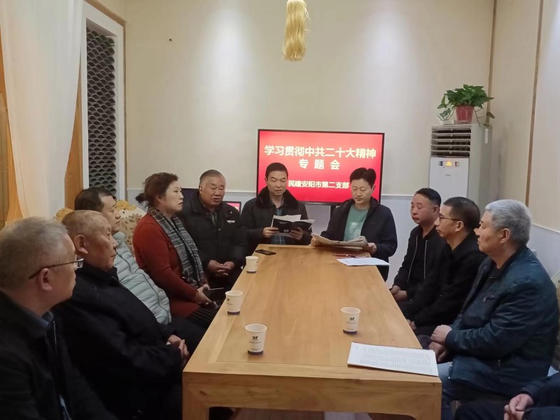 民建安陽市委會第二支部召開學習貫徹中共二十大精神專題會議